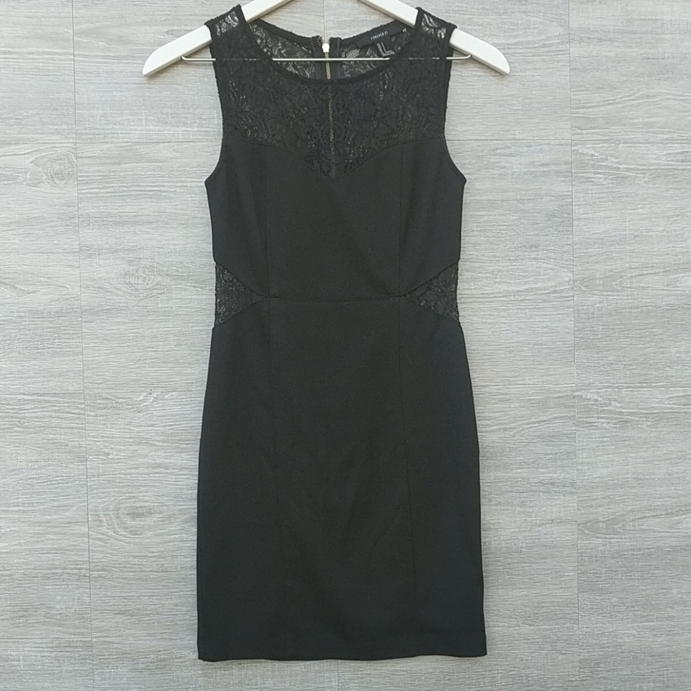 Forever 21 black dress with lace cutouts